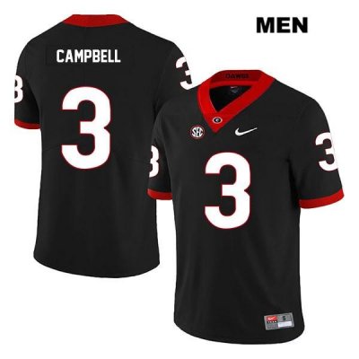 Men's Georgia Bulldogs NCAA #3 Tyson Campbell Nike Stitched Black Legend Authentic College Football Jersey GDF0154LZ
